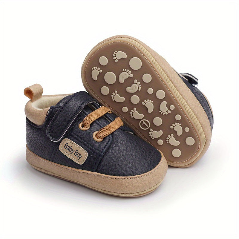 Baby Boys Comfortable Sneakers with Hook and Loop Fastener