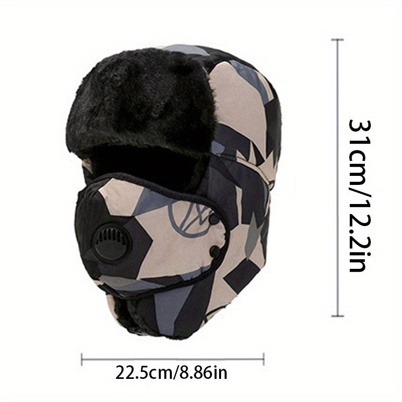 Winter Plush Trapper Hat Windproof Water-resistant