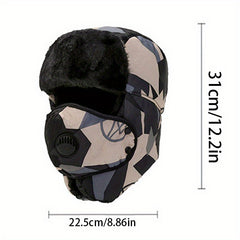 Winter Plush Trapper Hat Windproof Water-resistant