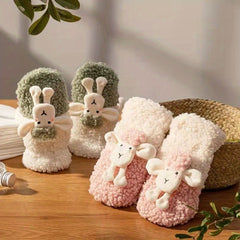 Kids Winter Warm Gloves Plush Coldproof Cartoon Riding Gloves