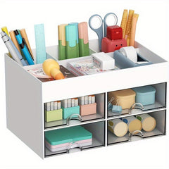 Pen Organizer with 4 Drawer Pencil Holder Desk Organizer