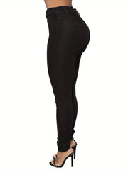 High Rise Skinny Jeans - Button Fly Solid Plus Size