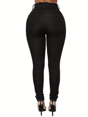 High Rise Skinny Jeans - Button Fly Solid Plus Size