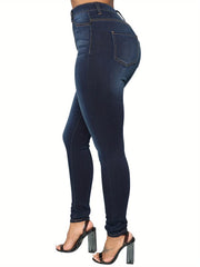 Plus Distressed High Rise Skinny Jeans