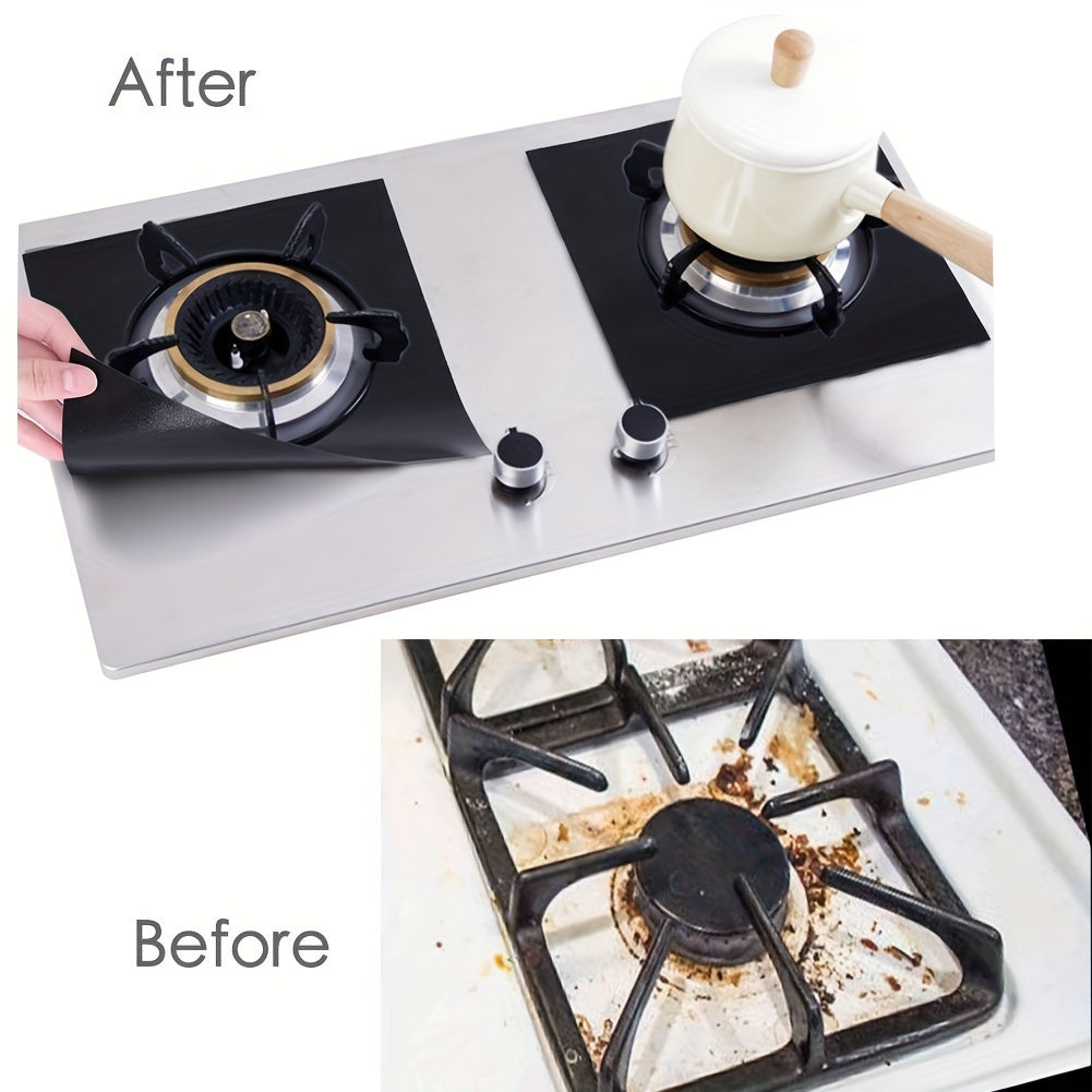 4pcs Gas Stove Cover Protector Non Stick Quick Clean Kitchen Liner