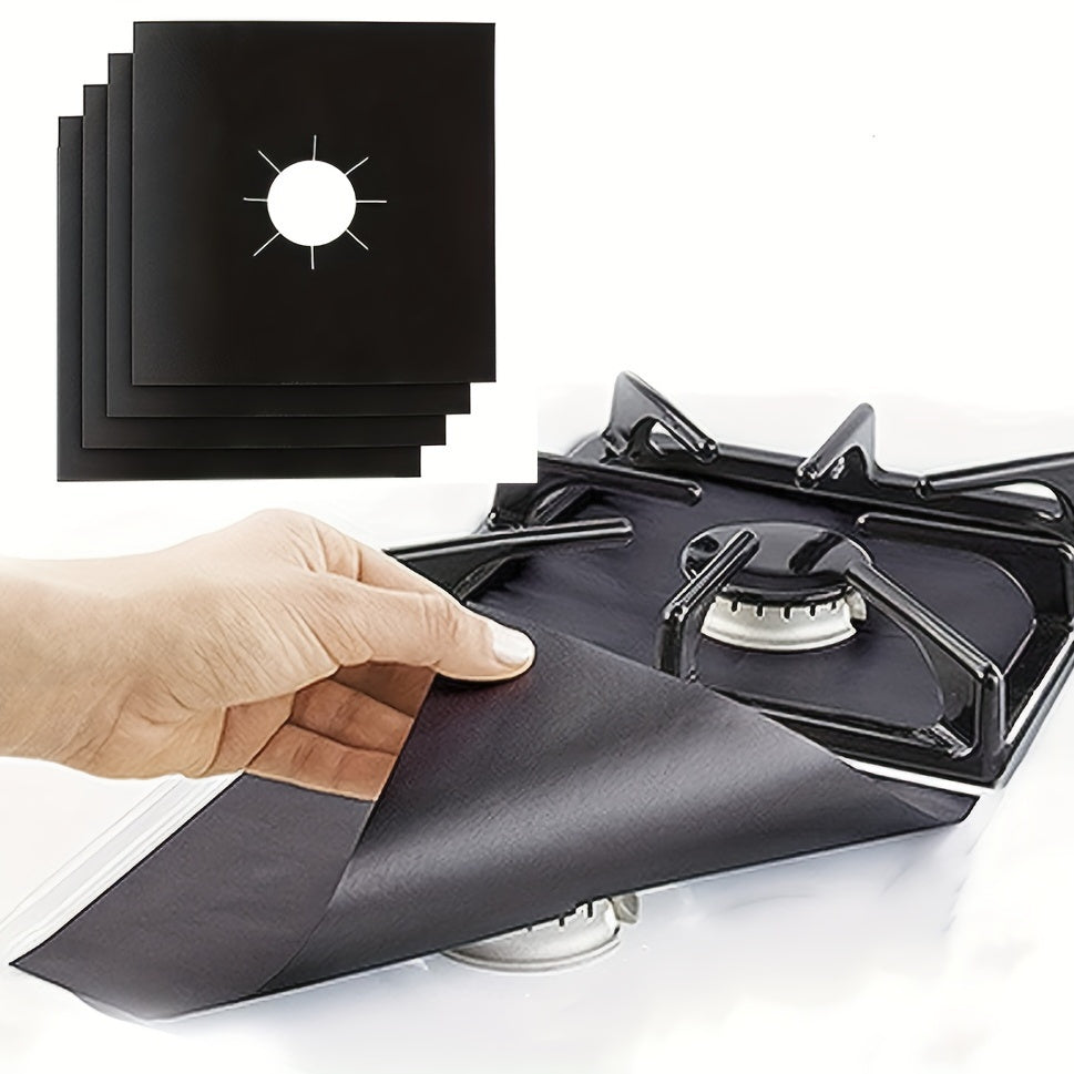 4pcs Gas Stove Cover Protector Non Stick Quick Clean Kitchen Liner