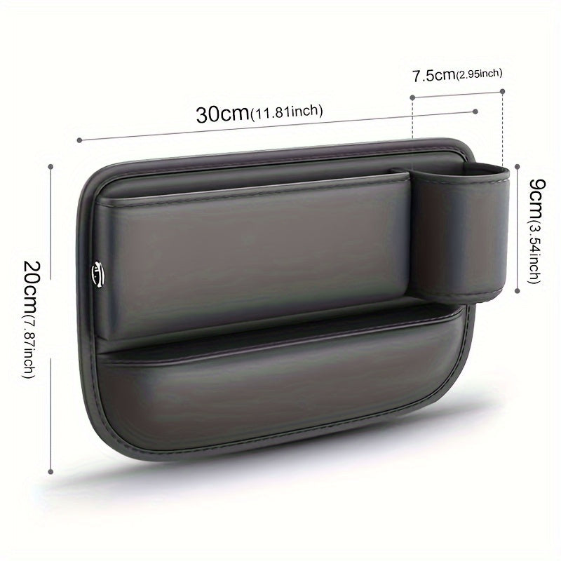 Car PU Leather Storage Box Seat Gaps Cup Holder