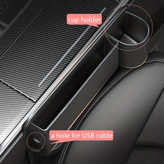 Car PU Leather Storage Box Seat Gaps Cup Holder