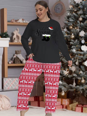 Christmas Pajama Set Women's Christmas Top & Striped Pants