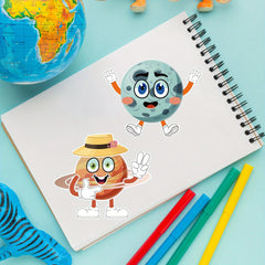 12 Sheets Outer Space Planet Puzzle Stickers Educational DIY Stickers