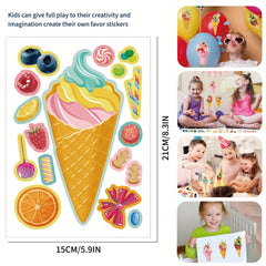 Anime Cartoon Ice Cream Pattern DIY Face Stickers