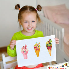 Anime Cartoon Ice Cream Pattern DIY Face Stickers