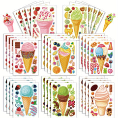Anime Cartoon Ice Cream Pattern DIY Face Stickers