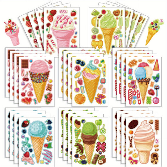 Anime Cartoon Ice Cream Pattern DIY Face Stickers
