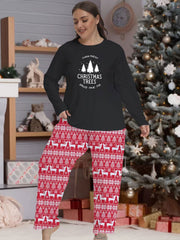 Christmas Casual Pajamas Set Women's Plus Christmas Tree