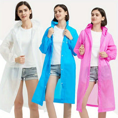 Ultralight Reusable Ponchos Portable Rain Coat with Hood