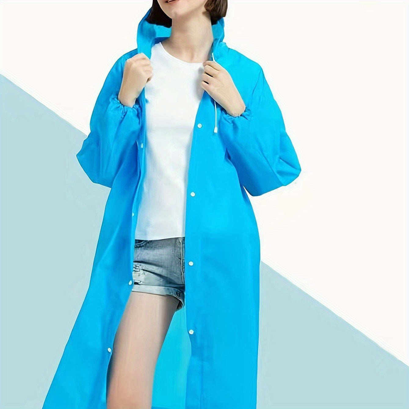 Ultralight Reusable Ponchos Portable Rain Coat with Hood