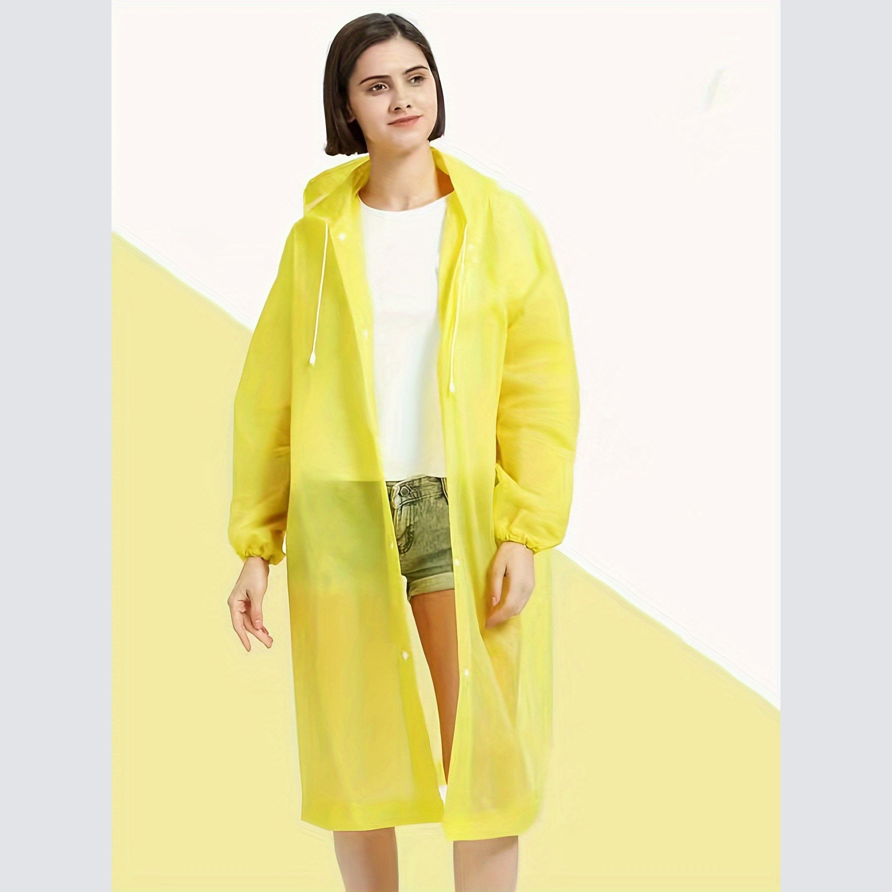 Ultralight Reusable Ponchos Portable Rain Coat with Hood