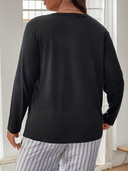 Pumpkin Print Long Sleeve Pajama Top