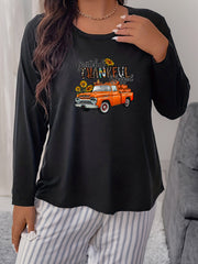 Thanksgiving Graphic Print Top Women's Pajama