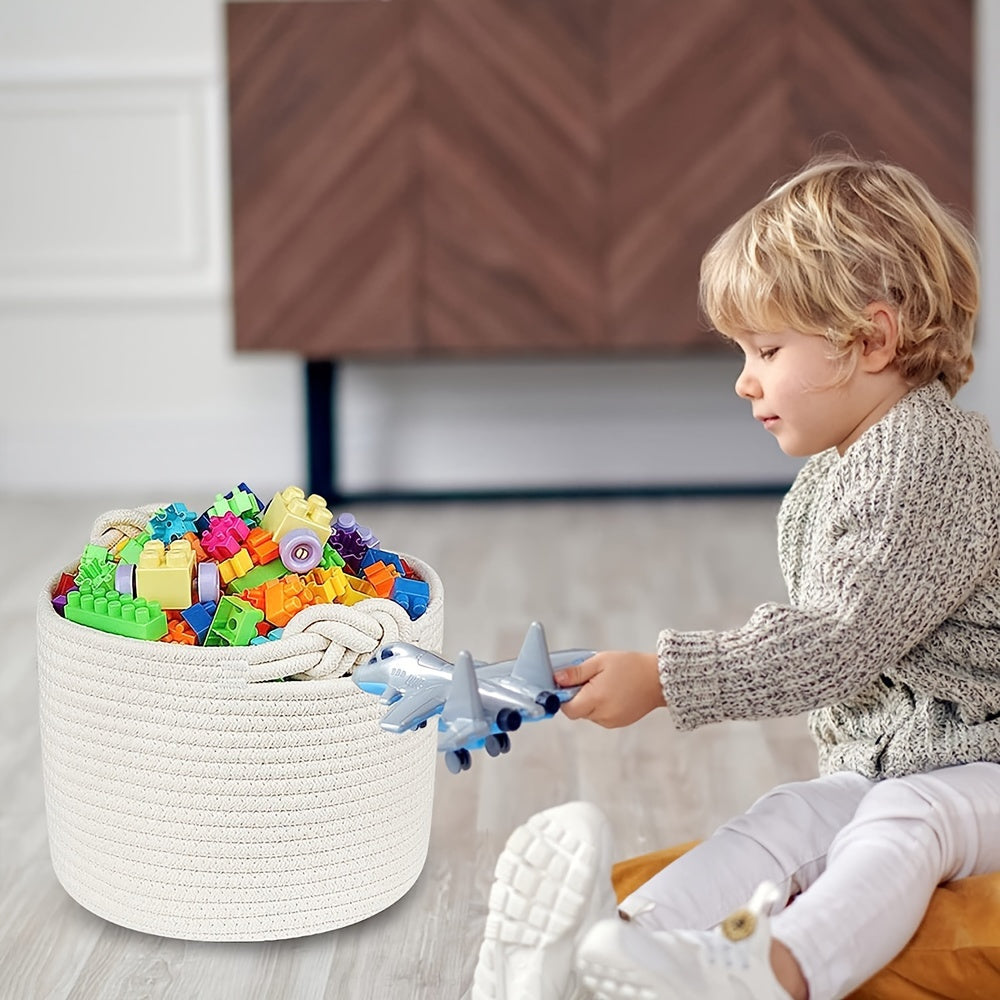 Bohemian Tassel Maca Round Woven Basket - Home Storage Organizer