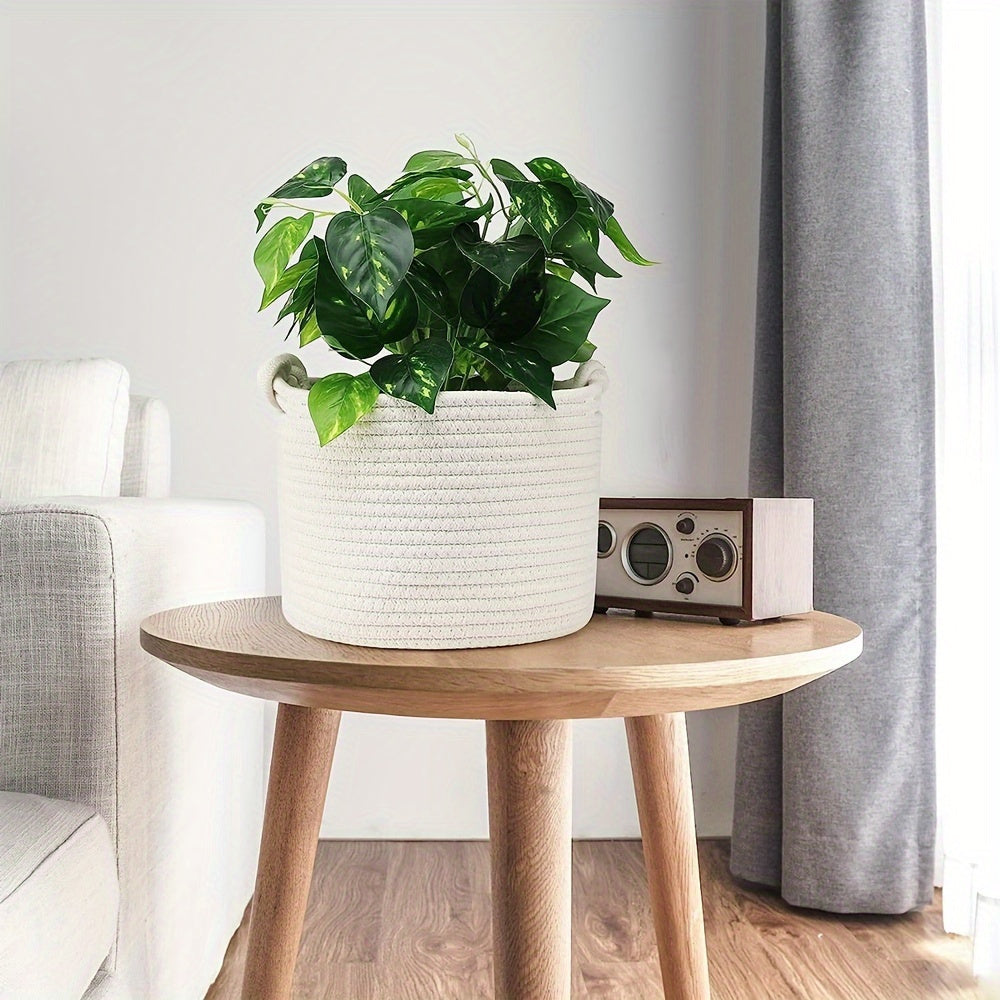 Bohemian Tassel Maca Round Woven Basket - Home Storage Organizer