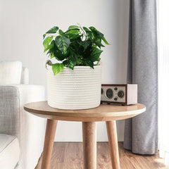 Bohemian Tassel Maca Round Woven Basket - Home Storage Organizer