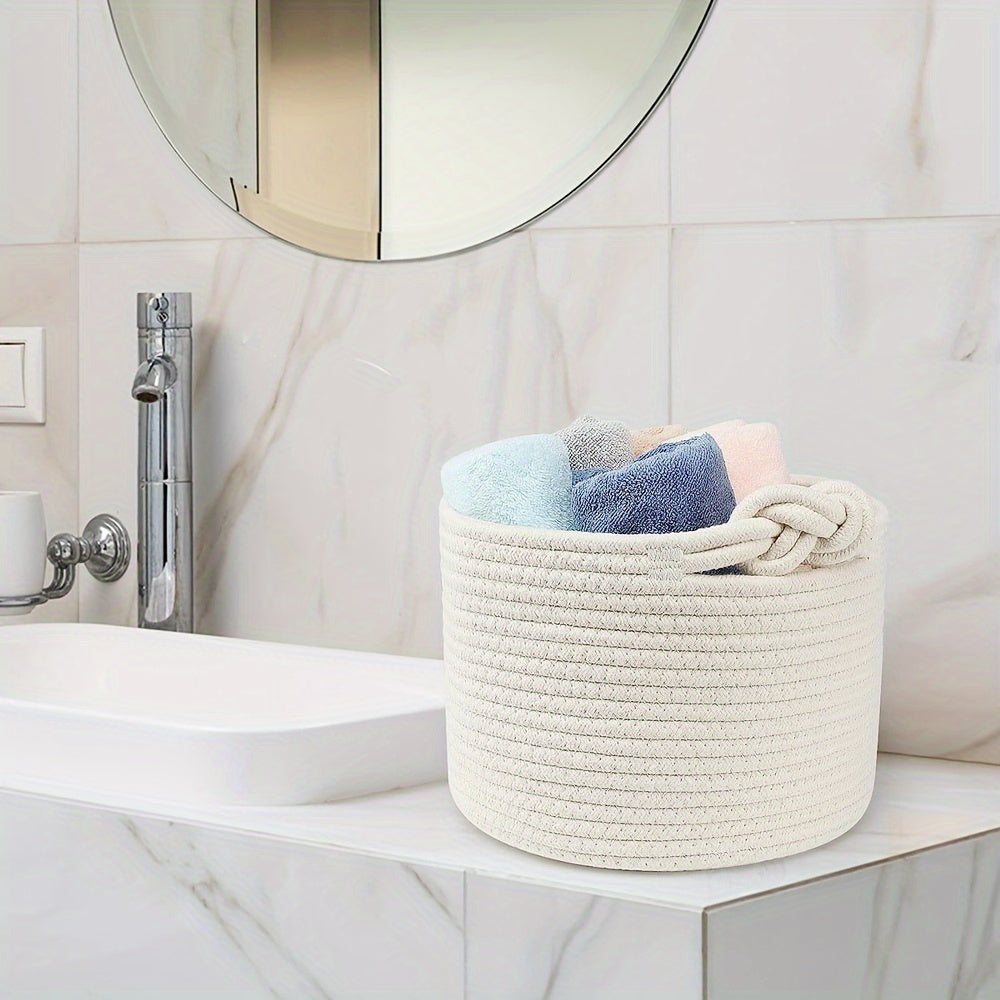 Bohemian Tassel Maca Round Woven Basket - Home Storage Organizer