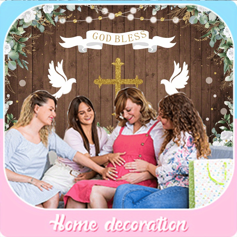 Green Leaves Christening Party Background Cloth Tapestry Banner