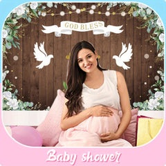 Green Leaves Christening Party Background Cloth Tapestry Banner
