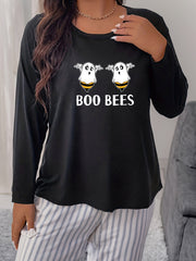 Bee & Letter Print Pajama Top