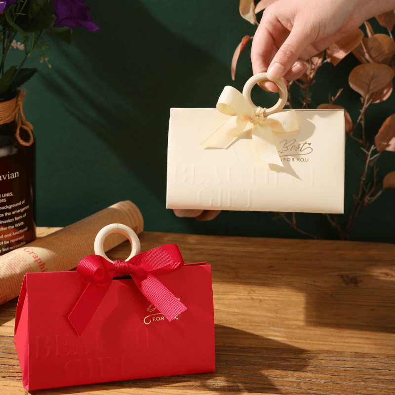 10pcs Triangle Wedding Chocolate Bag Baby Birthday Guest Gift Wrapping