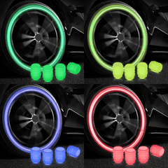 4pcs Universal Car Luminous Valve Caps For Wheel Tyres And Hubs