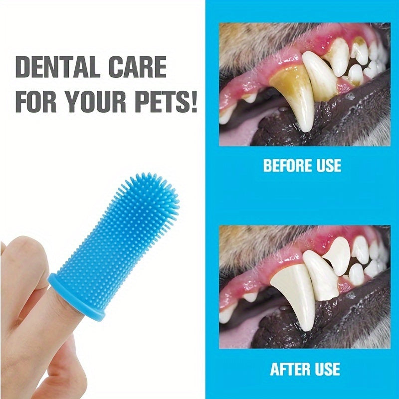 360 Degree Pet Toothbrush Soft Silicone Dog Finger Toothbrush with Storage Box