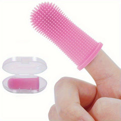 360 Degree Pet Toothbrush Soft Silicone Dog Finger Toothbrush with Storage Box