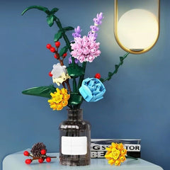 Flower World Building Block Set with Vase Decoration