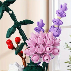 Flower World Building Block Set with Vase Decoration