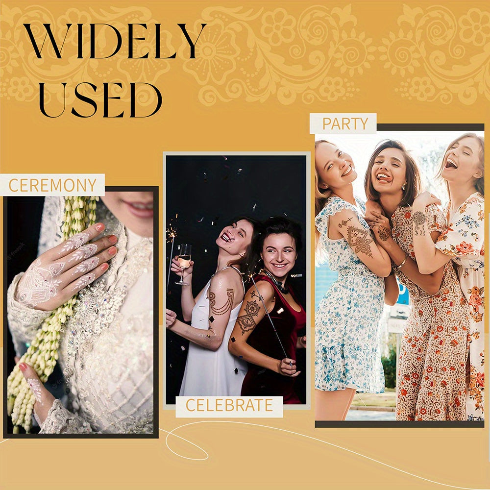 Long Lasting Temporary Tattoo Inks & Stencils Kit Semi Permanent Tattoo Ink Gel