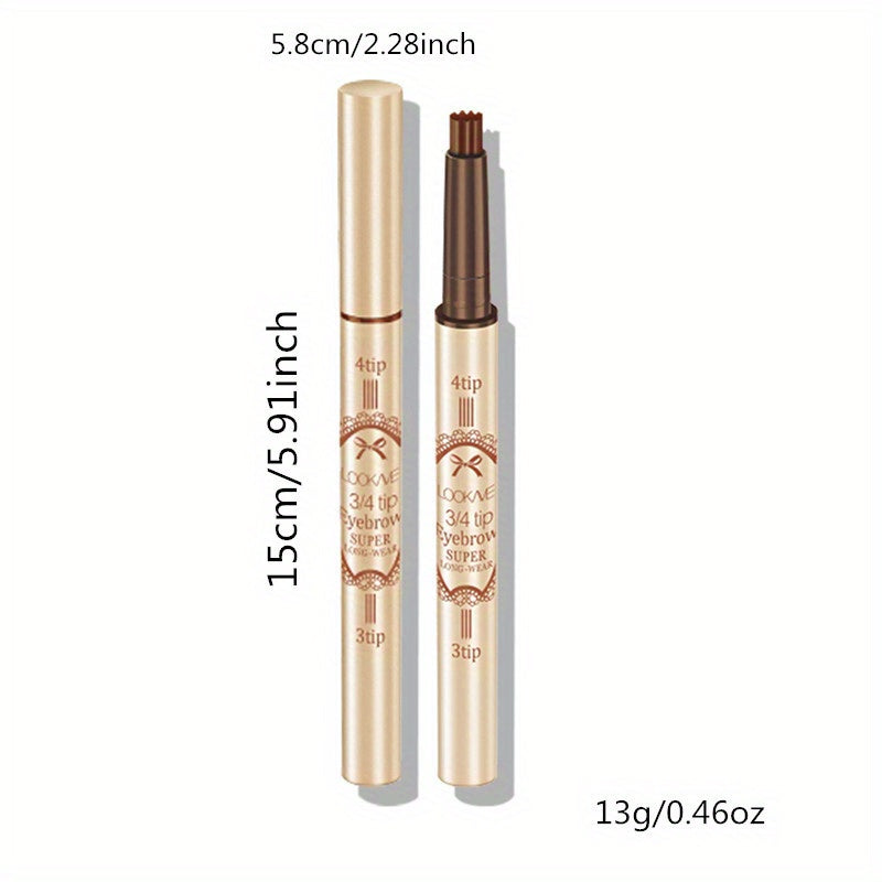 2 In 1 Auto Rotating Eyebrow Pencil Long Lasting Makeup 3D Eyebrow For Beginners