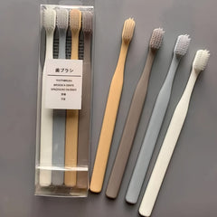 4pcs Bamboo Charcoal Toothbrush Japanese Macaron Toothbrush