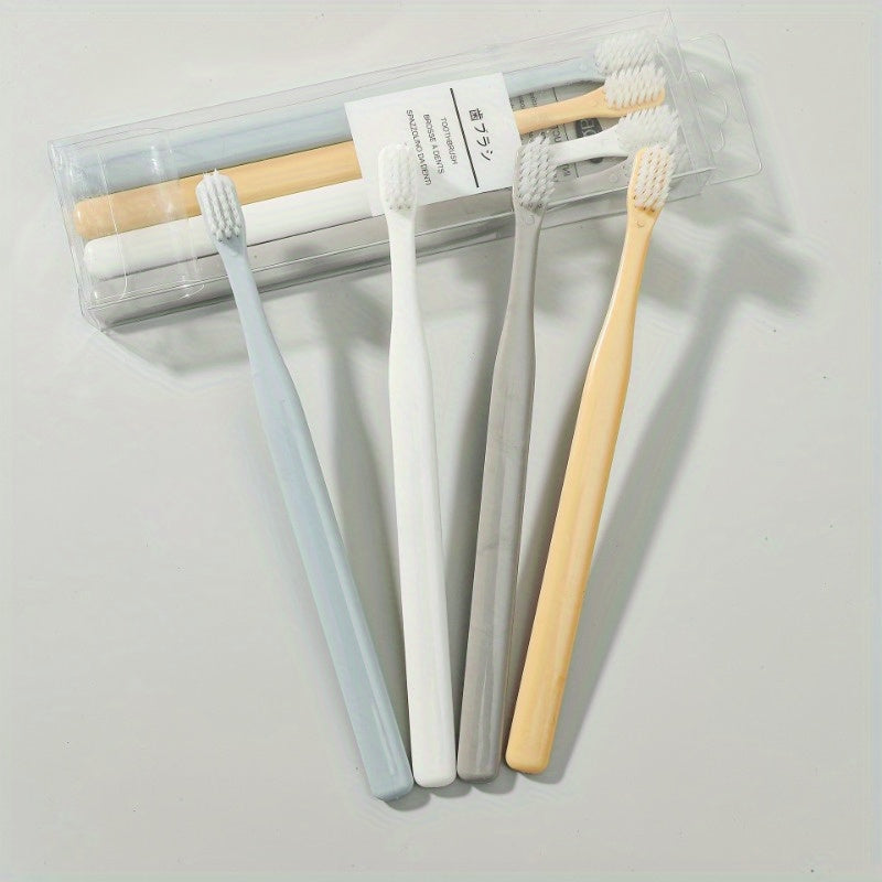 4pcs Bamboo Charcoal Toothbrush Japanese Macaron Toothbrush