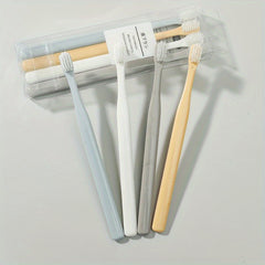 4pcs Bamboo Charcoal Toothbrush Japanese Macaron Toothbrush