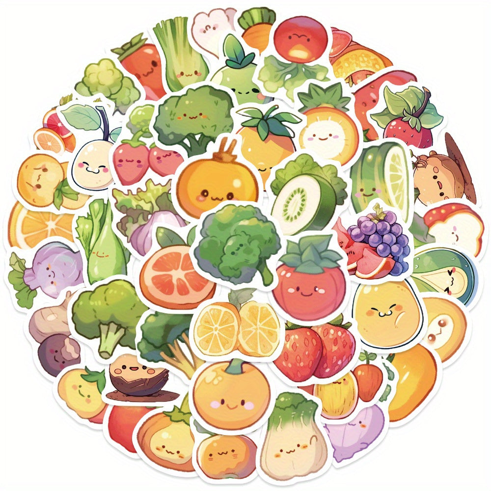 60pcs Cartoon Vegetables Reward Stickers for DIY Skateboard Guitar Helmet