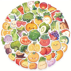 60pcs Cartoon Vegetables Reward Stickers for DIY Skateboard Guitar Helmet
