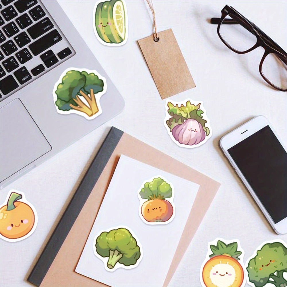 60pcs Cartoon Vegetables Reward Stickers for DIY Skateboard Guitar Helmet