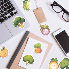 60pcs Cartoon Vegetables Reward Stickers for DIY Skateboard Guitar Helmet