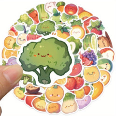 60pcs Cartoon Vegetables Reward Stickers for DIY Skateboard Guitar Helmet