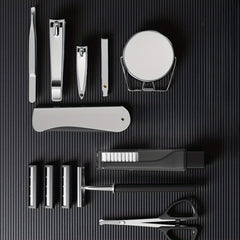 12pcs Nail Scissors Pedicure Set Ear Cleaning Spoon Nose Hair Cutter