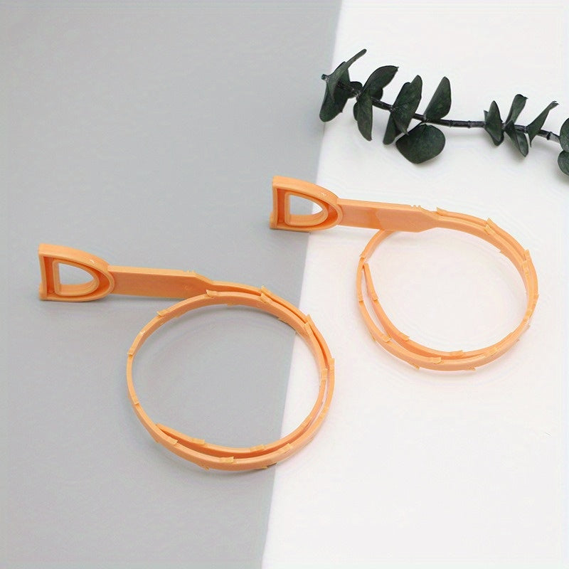 3pcs Drain Sink Snake Hair Clog Remover Cleaning Tool Orange