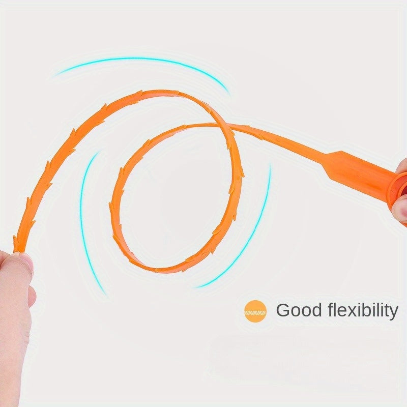 3pcs Drain Sink Snake Hair Clog Remover Cleaning Tool Orange